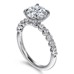 Hot Gabriel & Co. Kim - 14K White Gold Round Diamond Engagement Ring