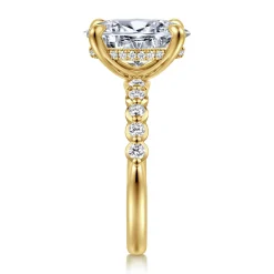 New Gabriel & Co. Kim - 14K Yellow Gold Oval Diamond Engagement Ring