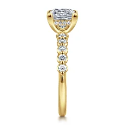 Best Gabriel & Co. Kim - 14K Yellow Gold Princess Cut Diamond Engagement Ring