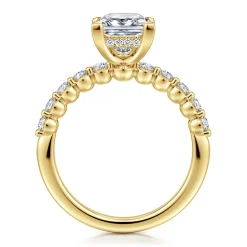 Best Gabriel & Co. Kim - 14K Yellow Gold Princess Cut Diamond Engagement Ring