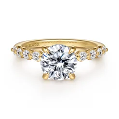 Online Gabriel & Co. Kim - 14K Yellow Gold Round Diamond Engagement Ring