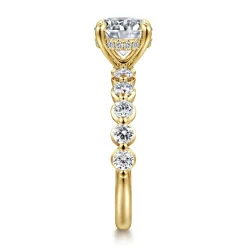 Best Gabriel & Co. Kim - 14K Yellow Gold Round Diamond Engagement Ring