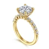 New Gabriel & Co. Kim - 14K Yellow Gold Round Diamond Engagement Ring