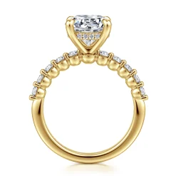 New Gabriel & Co. Kim - 14K Yellow Gold Round Diamond Engagement Ring