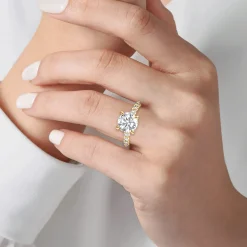 New Gabriel & Co. Kim - 14K Yellow Gold Round Diamond Engagement Ring