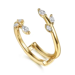 Outlet Gabriel & Co. Kind - 14K Yellow Gold Prong set Marquise Diamond Ring Enhancer - 0.3 ct