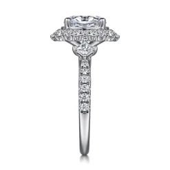Online Gabriel & Co. Kinsley - Vintage Inspired 14K White Gold Fancy Halo Oval Diamond Engagement Ring
