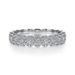 Online Gabriel & Co. Kios - 14K White Gold Round Diamond Halo Anniversary Band - 0.55 ct