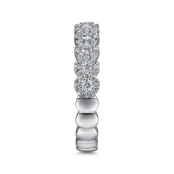 Online Gabriel & Co. Kios - 14K White Gold Round Diamond Halo Anniversary Band - 0.55 ct