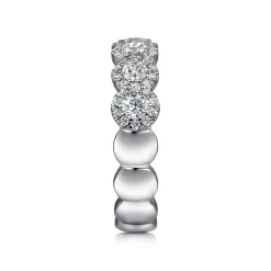 Outlet Gabriel & Co. Kios - 14K White Gold Round Diamond Halo Anniversary Band - 0.95 ct