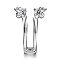 New Gabriel & Co. Kiss - 14K White Gold Prong set Diamond Ring Enhancer - 0.08 ct