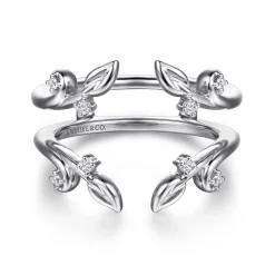 New Gabriel & Co. Kiss - 14K White Gold Prong set Diamond Ring Enhancer - 0.08 ct