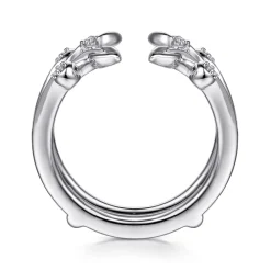 New Gabriel & Co. Kiss - 14K White Gold Prong set Diamond Ring Enhancer - 0.08 ct
