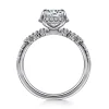 Hot Gabriel & Co. Kitty - 14K White Gold Round Hidden Halo Diamond Engagement Ring