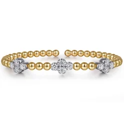 Online Gabriel & Co. 14K Mix of White and Yellow Gold Diamond Bangle