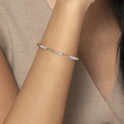 Clearance Gabriel & Co. 14K Mix of White and Yellow Gold Diamond Bangle