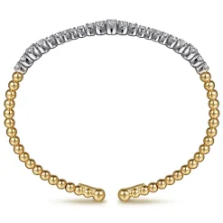 Discount Gabriel & Co. 14K Mix of White and Yellow Gold Diamond Bangle