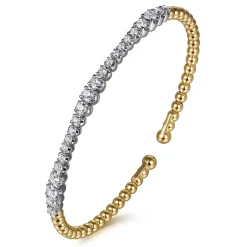 Discount Gabriel & Co. 14K Mix of White and Yellow Gold Diamond Bangle