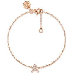 Online Gabriel & Co. 14K Pink Gold Diamond A Initial Chain Bracelet