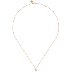 Online Gabriel & Co. 14K Pink Gold Diamond A Initial Pendant Necklace