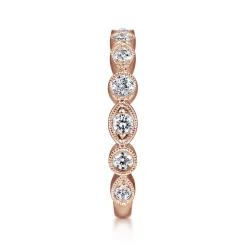 Hot Gabriel & Co. 14K Pink Gold Diamond Ladies Ring