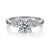 Online Gabriel & Co. Kristen - 14K White Gold Round Three Stone Diamond Engagement Ring with Kite Side Stones