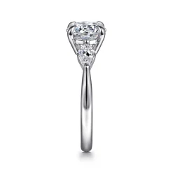 Online Gabriel & Co. Kristen - 14K White Gold Round Three Stone Diamond Engagement Ring with Kite Side Stones