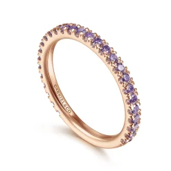Hot Gabriel & Co. 14K Rose Gold Amethyst Stackable Ring