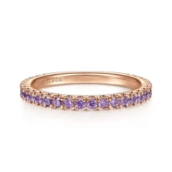 Hot Gabriel & Co. 14K Rose Gold Amethyst Stackable Ring