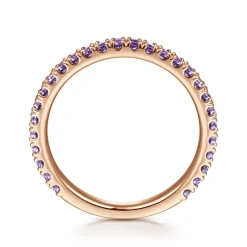 Hot Gabriel & Co. 14K Rose Gold Amethyst Stackable Ring