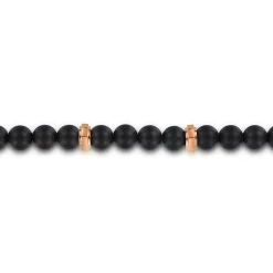 Online Gabriel & Co. 14K Rose Gold and 6mm Black Titanium Beaded Men's Bracelet
