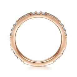 Online Gabriel & Co. 14K Rose Gold Baguette and Round Diamond Stackable Ring