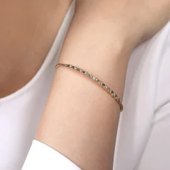 Online Gabriel & Co. 14K Rose Gold Bujukan Bead Cuff Bracelet with Diamond Stations