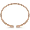 Clearance Gabriel & Co. 14K Rose Gold Bujukan Bead Cuff Bracelet with Diamond Bezel Connectors
