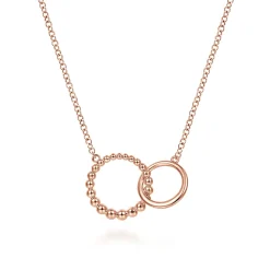 Hot Gabriel & Co. 14K Rose Gold Bujukan Beaded Double Circle Necklace