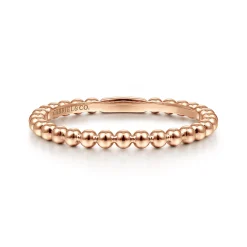Best Gabriel & Co. 14K Rose Gold Bujukan Beaded Stackable Ring