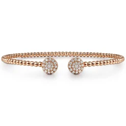 Clearance Gabriel & Co. 14K Rose Gold Bujukan Cluster Diamond Split Bangle