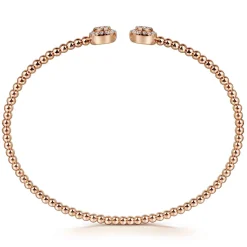 Clearance Gabriel & Co. 14K Rose Gold Bujukan Cluster Diamond Split Bangle