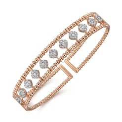 Outlet Gabriel & Co. 14K Rose Gold Bujukan Diamond Cuff Bangle