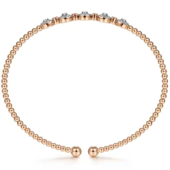 Hot Gabriel & Co. 14K Rose Gold Bujukan Diamond Split Bangle