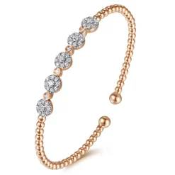 Hot Gabriel & Co. 14K Rose Gold Bujukan Diamond Split Bangle