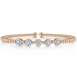 Hot Gabriel & Co. 14K Rose Gold Bujukan Diamond Split Bangle