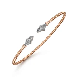 Outlet Gabriel & Co. 14K Rose Gold Bujukan Diamond Split Cuff