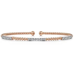Online Gabriel & Co. 14K Rose Gold Bujukan Diamond Stations Bangle