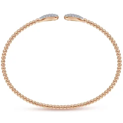 Gabriel & Co. 14K Rose Gold Bujukan Diamond Teardrops Bangle