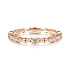 Hot Gabriel & Co. 14K Rose Gold Bujukan Marquise Station Diamond Ring