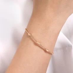 Sale Gabriel & Co. 14K Rose Gold Bujukan Pyramid Stations Bangle