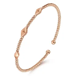 Sale Gabriel & Co. 14K Rose Gold Bujukan Pyramid Stations Bangle