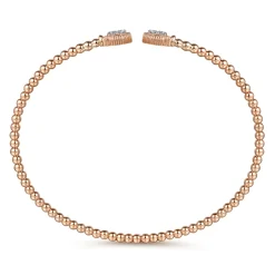 Discount Gabriel & Co. 14K Rose Gold Bujukan Split Cuff Bracelet with Diamond Pave Hexagon Caps