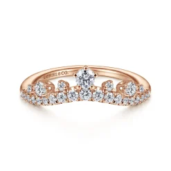 Best Gabriel & Co. 14K Rose Gold Curved Diamond Anniversary Band - 0.4 ct